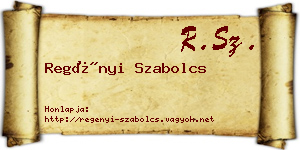 Regényi Szabolcs névjegykártya