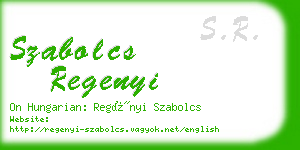 szabolcs regenyi business card